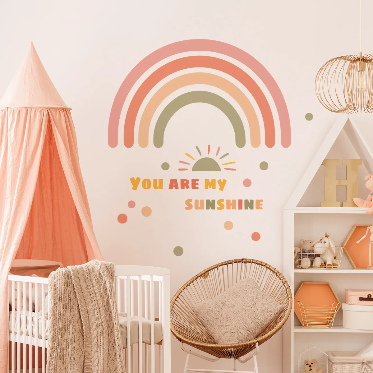 

2pcs English Inspirational Slogan Rainbow Cartoon Wall Sticker Children's Room Living Room Bedroom Study Decoration Wall Sticker