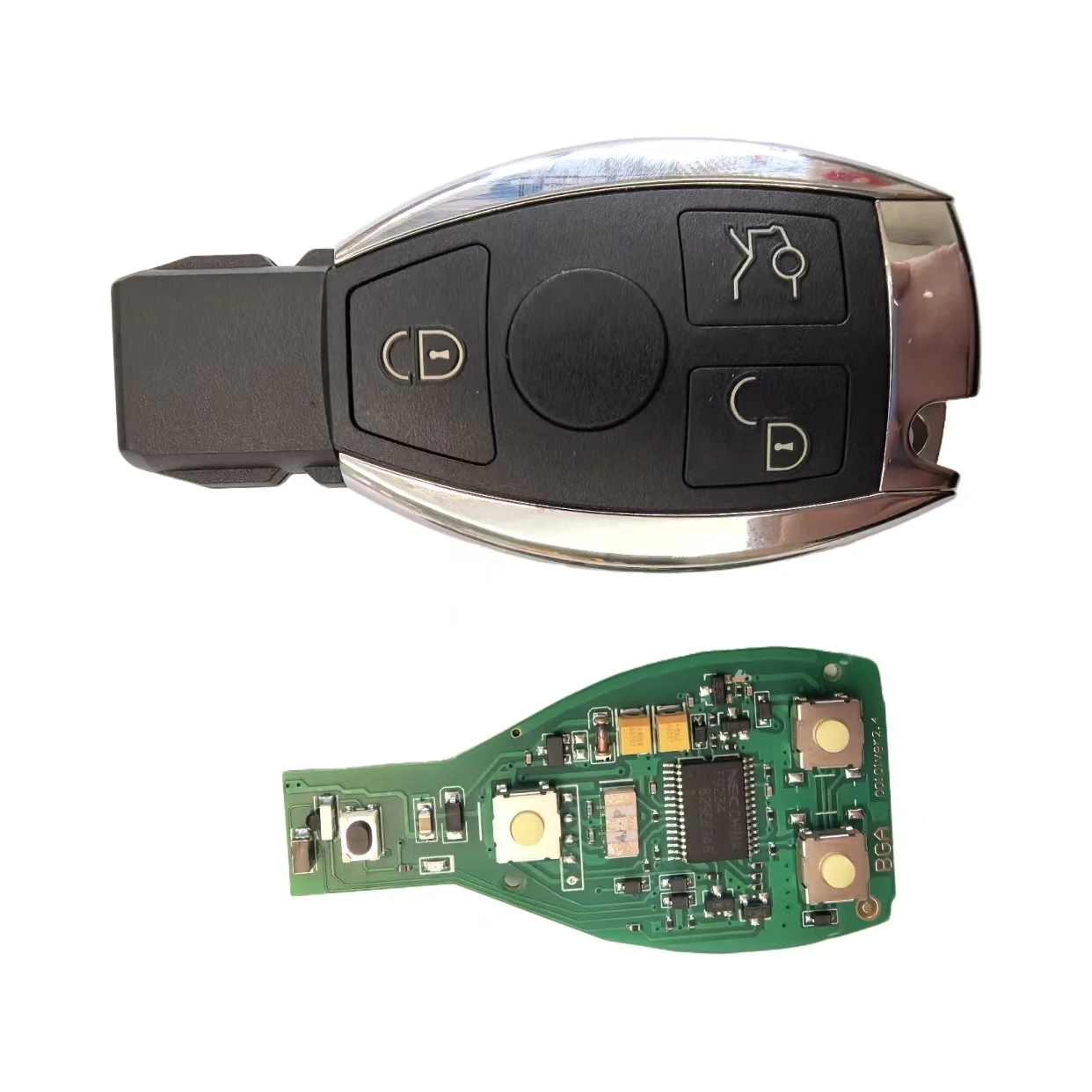 Jingxin – clé NEC de Style BGA, 3/4 boutons, télécommande de voiture intelligente, 315/433MHz, pour MB Mercedes BENZ C E S 2, prend en charge le Fob NEC BGA d'origine