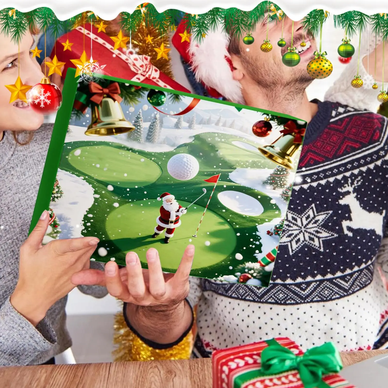 عيد الميلاد العد التنازلي الغولف تحت عنوان 24 يوم العد التنازلي التقويم نوادي الغولف كرات تيز بطاقة النتائج للرجال في سن المراهقة الكبار الأولاد الموسمية