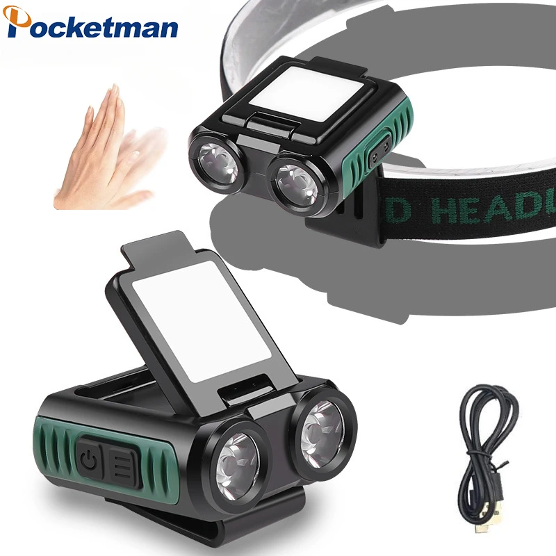 

Multifunction LED Induction Headlamp Cap Clip Light Built-in Battery USB Rechargeable Headlight Outdoor Camping Fishing Lantern