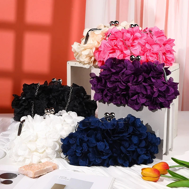 

Flower Dinner Purse Designer Floral Travel Tote Bag Woman Petal Evening Party Clutch Wedding Dress Bags Fashion Crossbody Pack