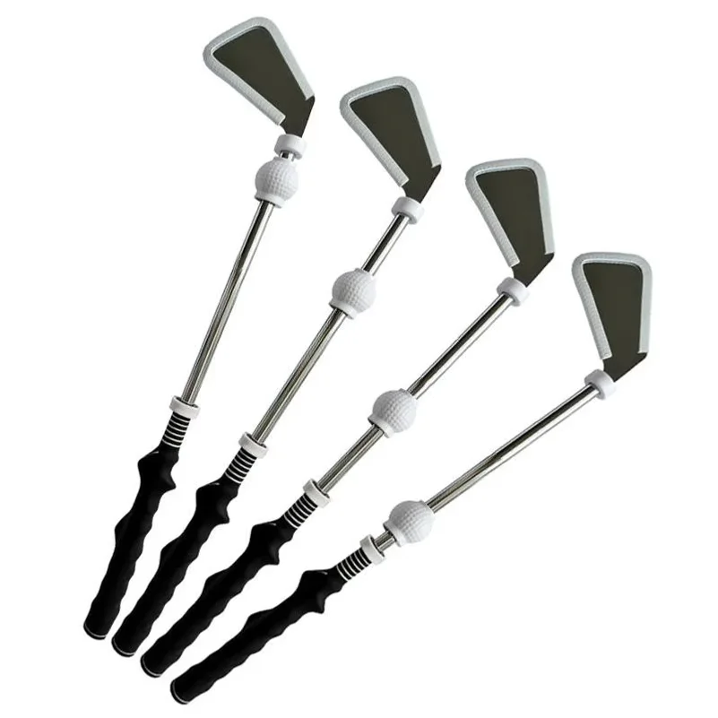 Retractable Golf Swing Training Aid,Rhythm Click Sound Warm Up Golf Swing Trainer,Golf Grip Trainer Attachment -Strength & Tempo