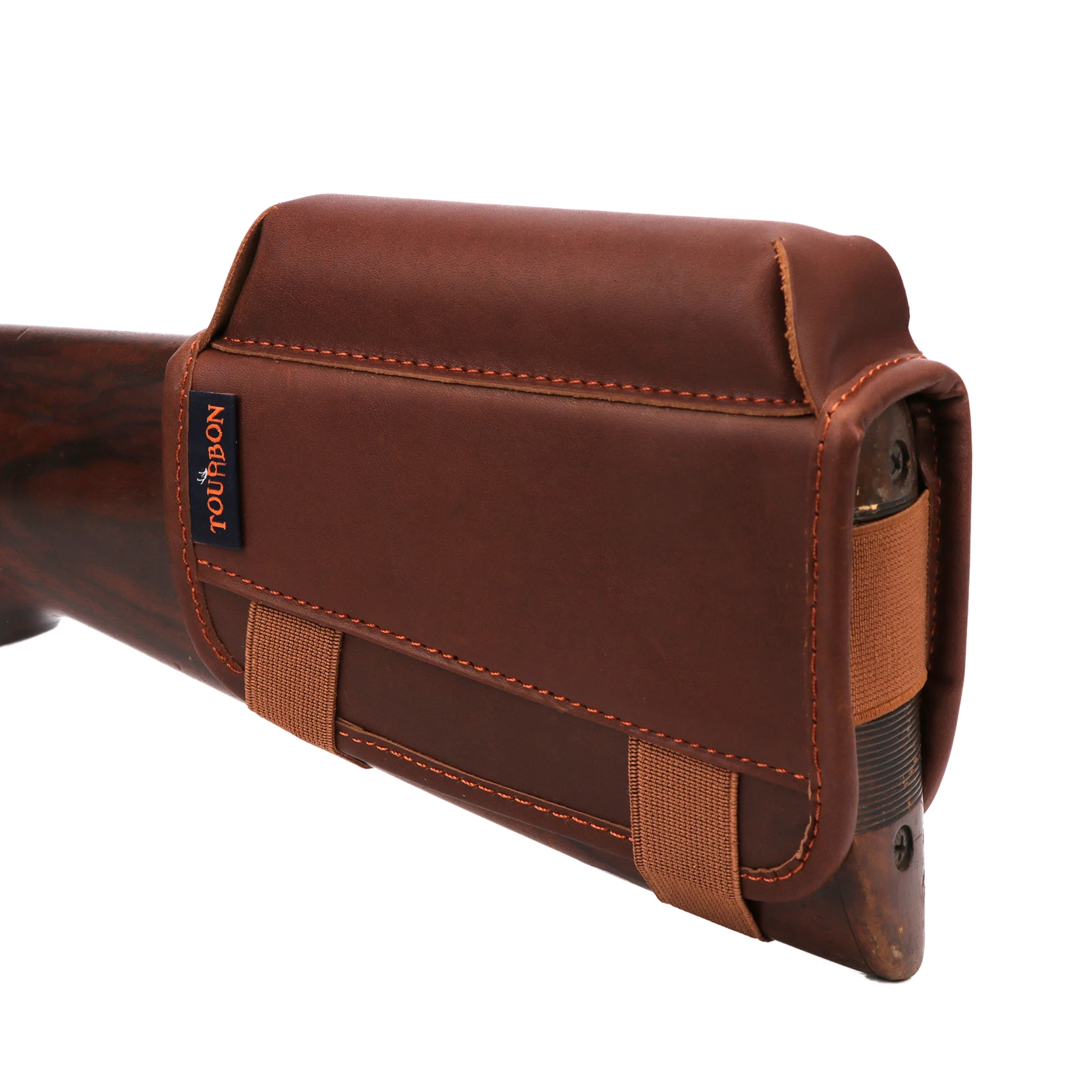 Tourbon Hunting Rifle Buttstock Shooting Cheek Rest Riser Pad Genuine Leather W/ Ammo Cartridges Holder Carrier Gun Accessories image 3