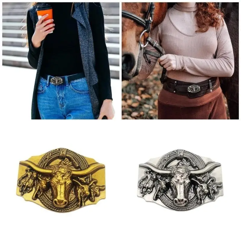 652f-ヴィンテージ牛ベルトバックルジーンズパンツウエストベルト金属クラスプバックルティーンボーイズメンズファッションウエスタンベルトバックル
