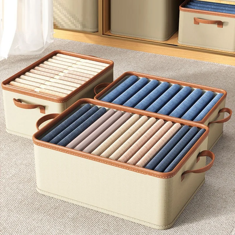 

Closet Clothes Organizer Fabric Storage Box Stackable Storage Basket Wardrobe Storage Box