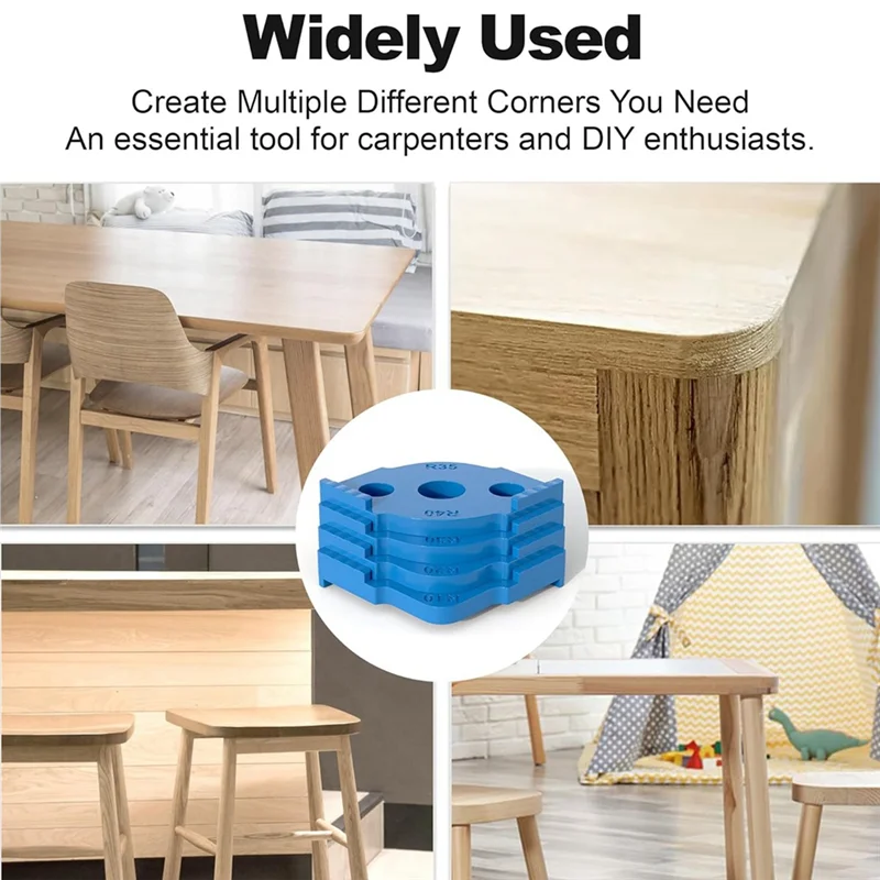 【NEW】Radius Jig Router Templates 4 Pcs, Corner Radius Routing Templates, High Hardness ABS+CNC Routing Rounded Corners Router Du