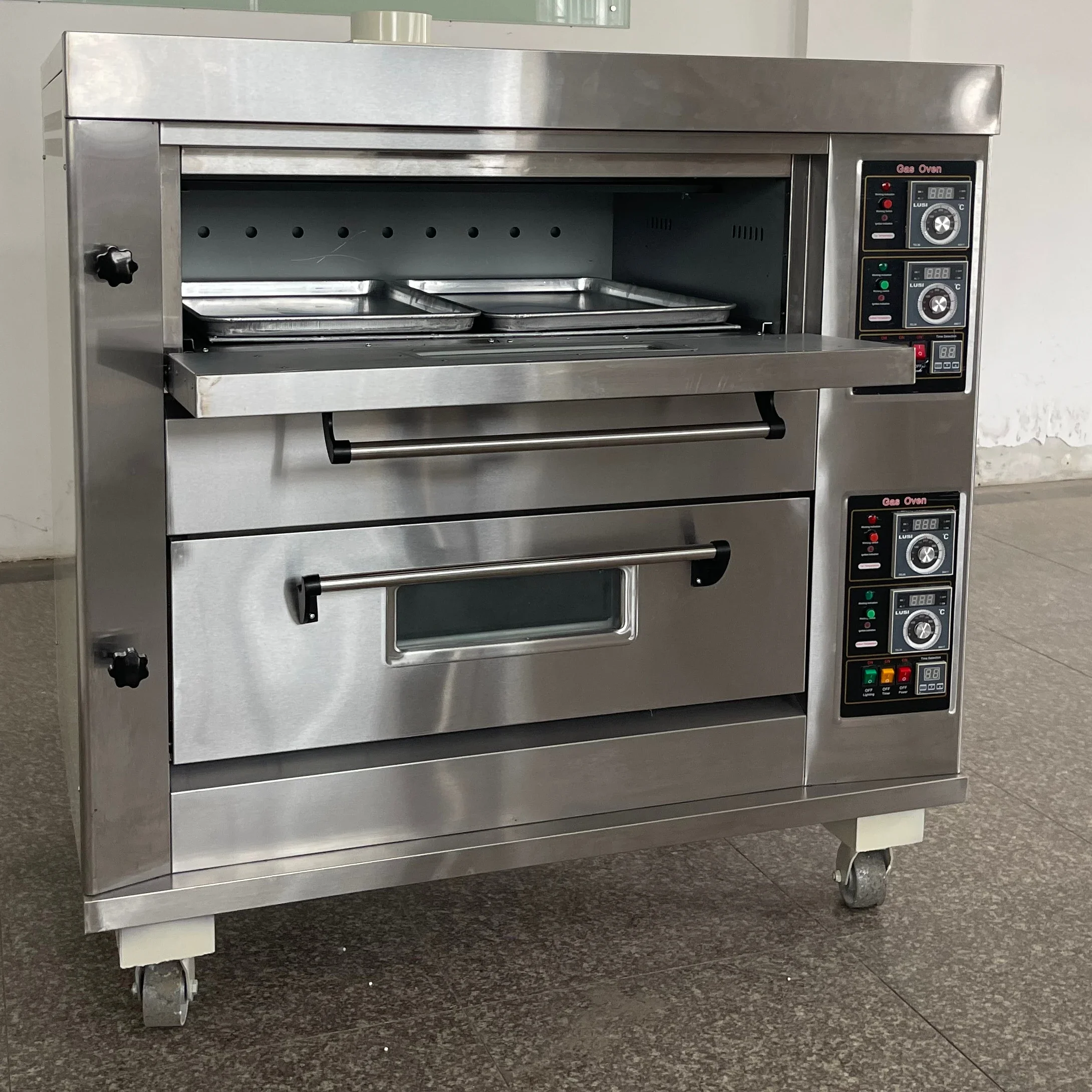 

Pizza Bread Gas Deck Oven 2 Decks Commercial Oven Big Bakery Equipment Kitchen Bakery Machine