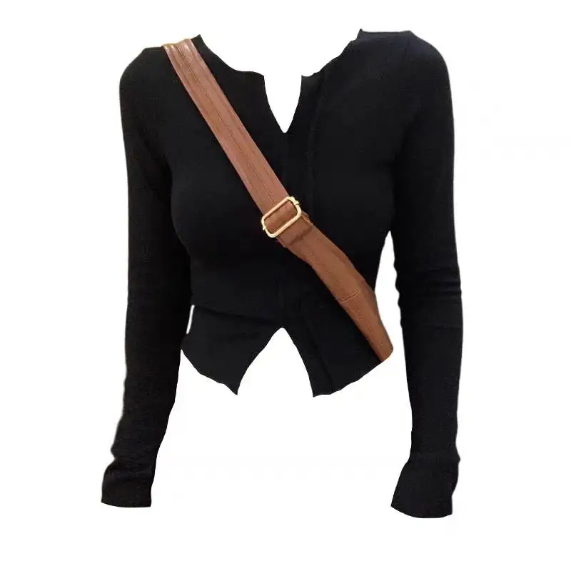 

Женская футболка больших размеров 200 Pou, очень большой винтажный модный базовый слой с разрезом для эффекта похудения