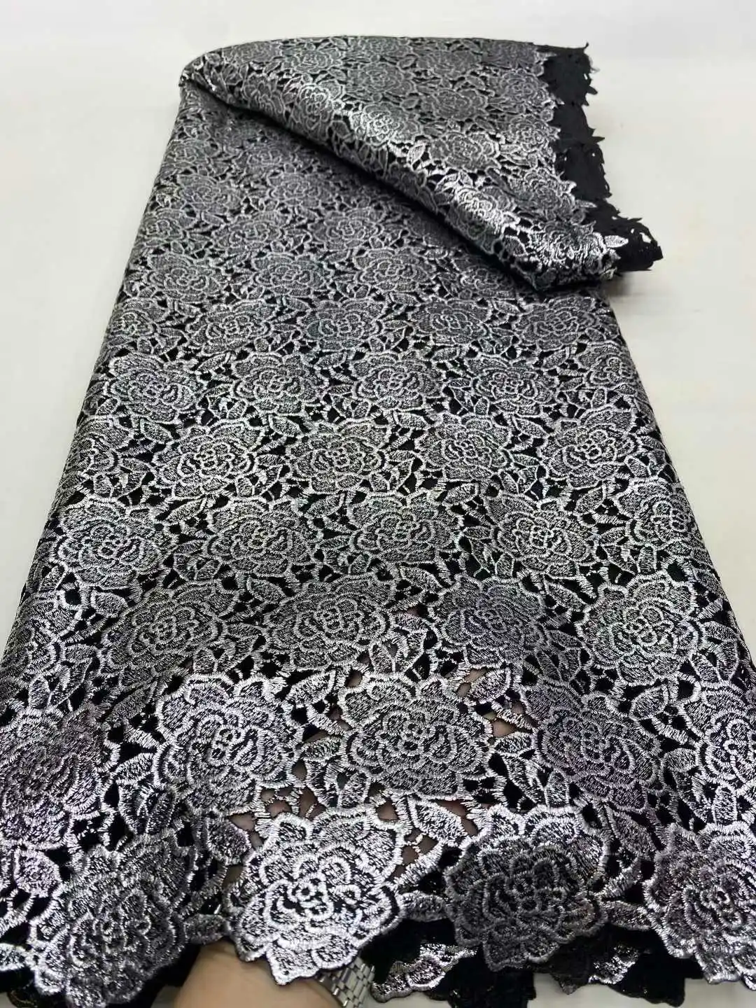 

African Guipure Water Fabric Lace High Quality Wedding Dresses Nigerian Soluble Lace Fabric For Women,5yards
