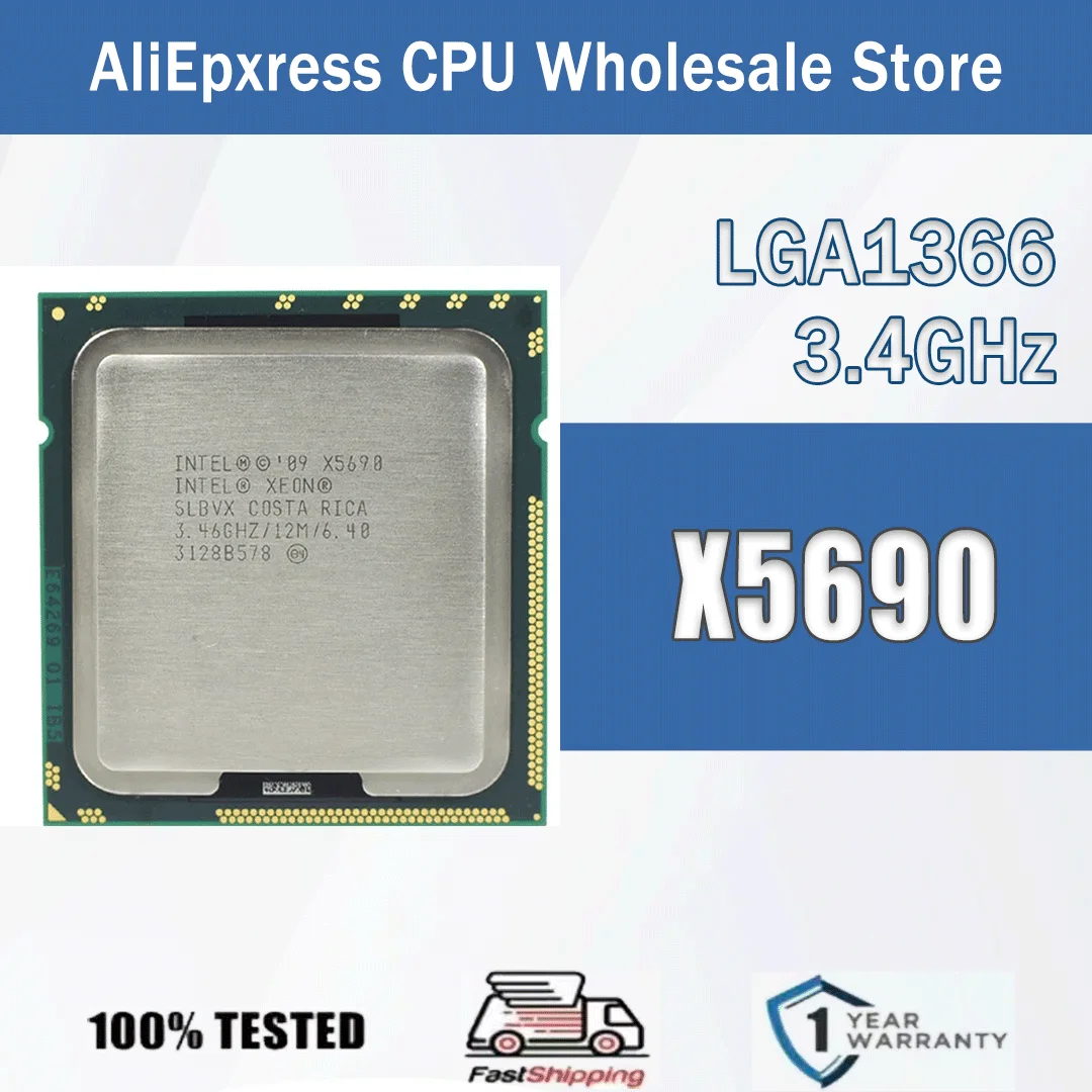 Intel Xeon X5690 3,46 GHz 6 núcleos 12 threads servidor de processador CPU de computador X5690 pacote LGA 1366 SLBVX