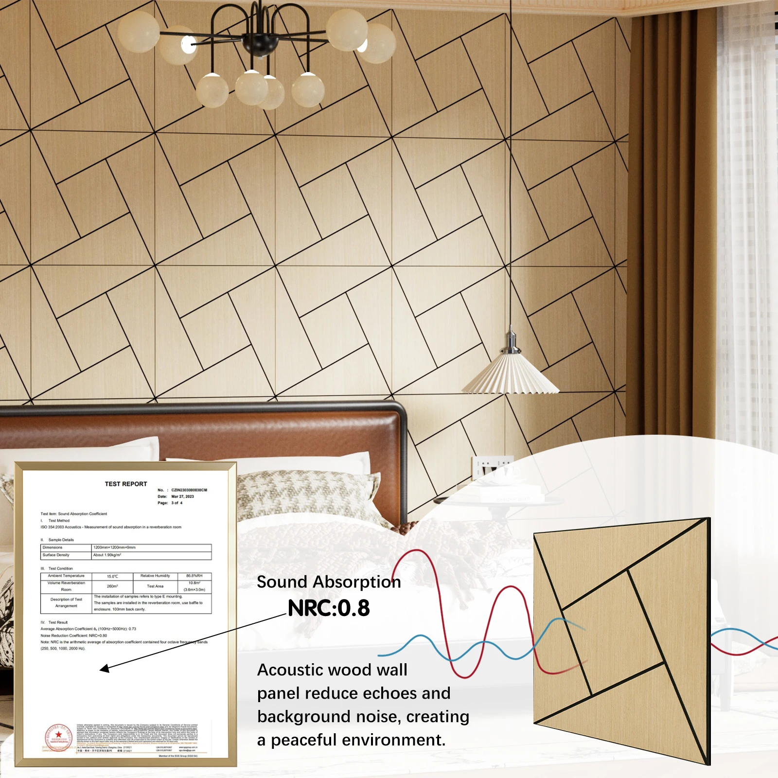 4 Packs Acoustic Wall Panels - Self-Adhesive 3D Wood Slat Wall Panel- Peel and Stick Sound Absorbing Panels for Noise Reducing -
