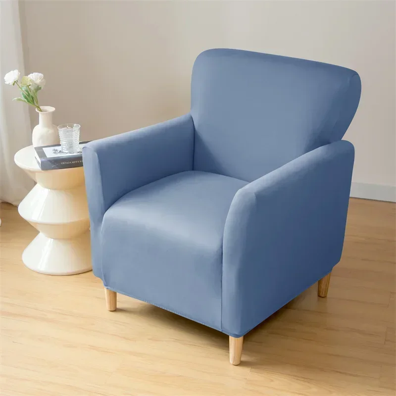 Stretch Spandex Tub Chair Cover Water Repellent Elastic Club Sofa Covers Solid Color Relax Single Armchair Slipcover Bar Counter