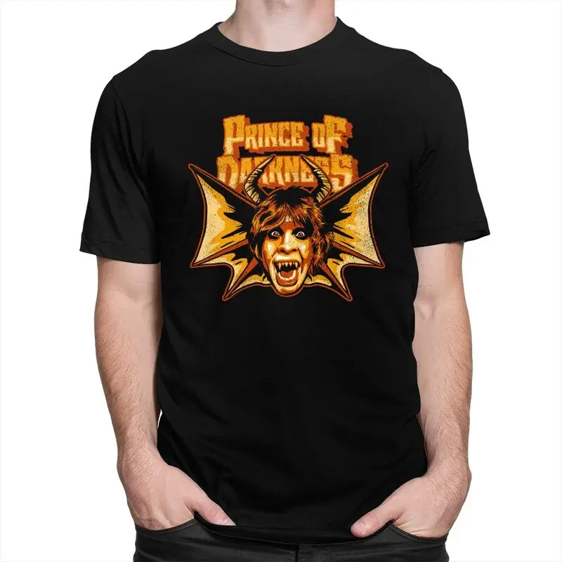 Custom Male Ozzy Osbourne Prince Of Darkness T Shirt Short Sleeve Cotton Tshirts Novelty T-shirt Heavy Metal Tee Loose Clothes