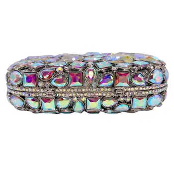 天藍色水晶晚餐包 WHTUOHENG 水鑽婚禮手拿包 女士鑽石手拿包和錢包 6 最佳銷售 藍色手拿包 - №2