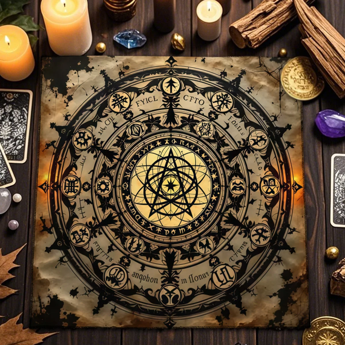 Table Cloth Vintage Table Cloth Waterproof Creative Tarot Tablecloth For Astrological Charts Altar Ritual Cloth A Gift For Tarot