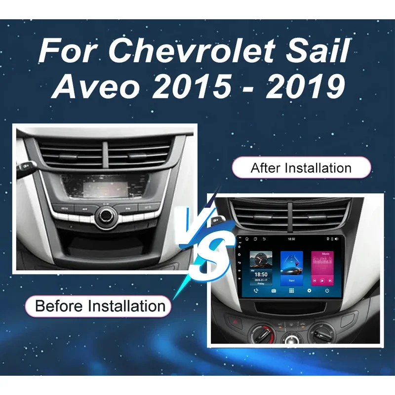 Android Carplay Car For Chevrolet Sail Aveo 2015 -2019 Auto Radio Stereo Multimidia Player GPS Navigation 4G Carplay NO 2DIN DVD