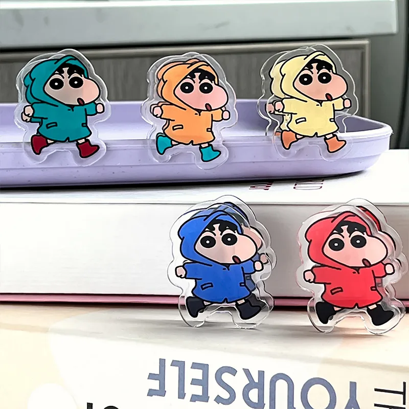 Kawaii Crayon Shin-Chans Two-Sided Pp Clip Hand Account Acrylic Folder Sealing Clamp Decorative Photo Notebook Gift For Girls