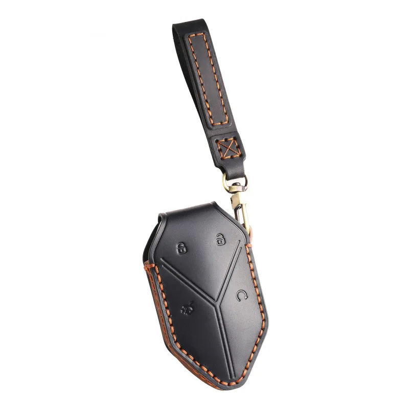 

Genuine Leather Smart Key Fob Cover For BYD Fangchengbao Bao 5 Pilot Flagship Edition Full Protection Key Case