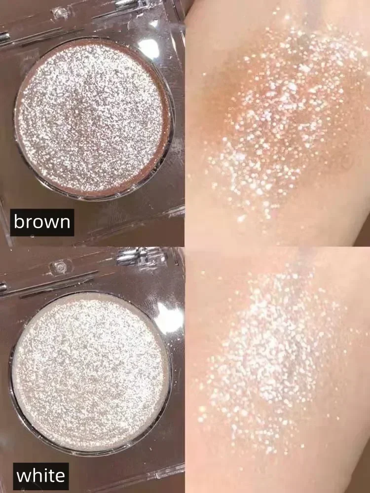 Glitter Eyeshadow Brighten Eyes Make Up Waterproof Shimmer Palettes Monochrome Eye Shadow Pigmented Highlighter Women Cosmetics