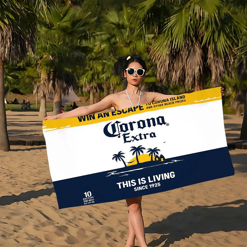 C-Corona Beach-Laidback Microfiber Blanket Quick Drying Beach Towels Oversized Printing Super Absorbent Pool Towel Blanket