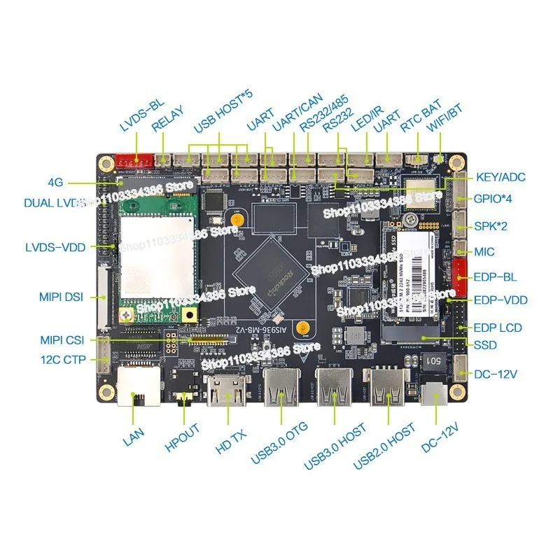 RK3568 التحكم الصناعي الطبي الأجهزة الصناعية المدمجة التي تعمل باللمس الكل في واحد آلة أوبونتو اللوحة الرئيسية #3