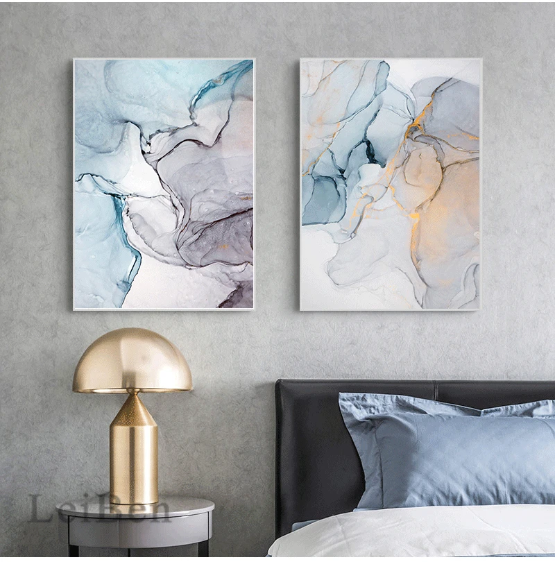 Poster Decorative Marble Abstract Canvas Painting Alcohol Ink Posters And Prints Wall Pictures Geometric Print Living Room Decor