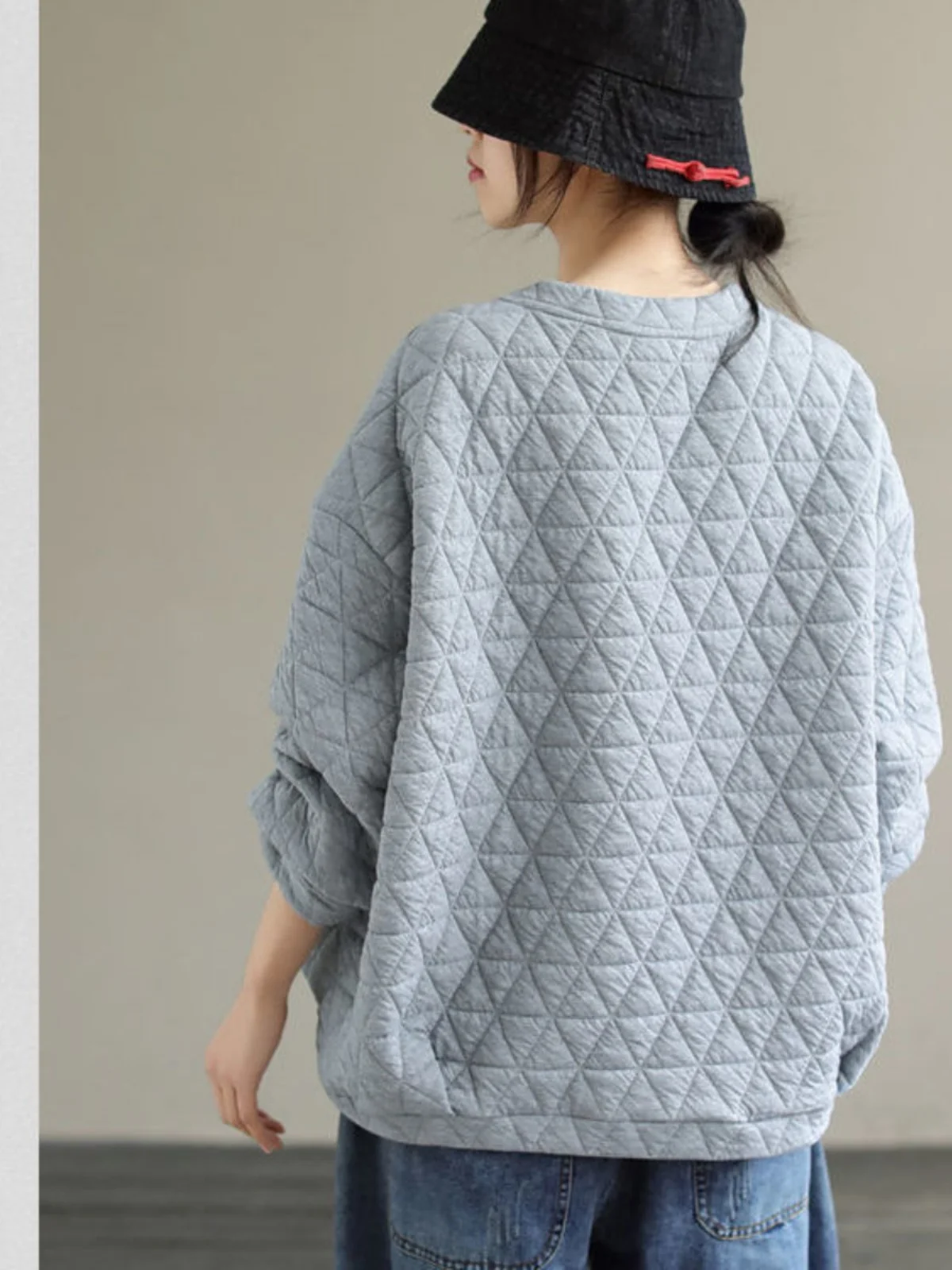 Retro japonés Sle redondo Ne sudadera mujer Otoño Invierno tamaño grande Casual versátil artístico algodón forrado tendencia cálida...