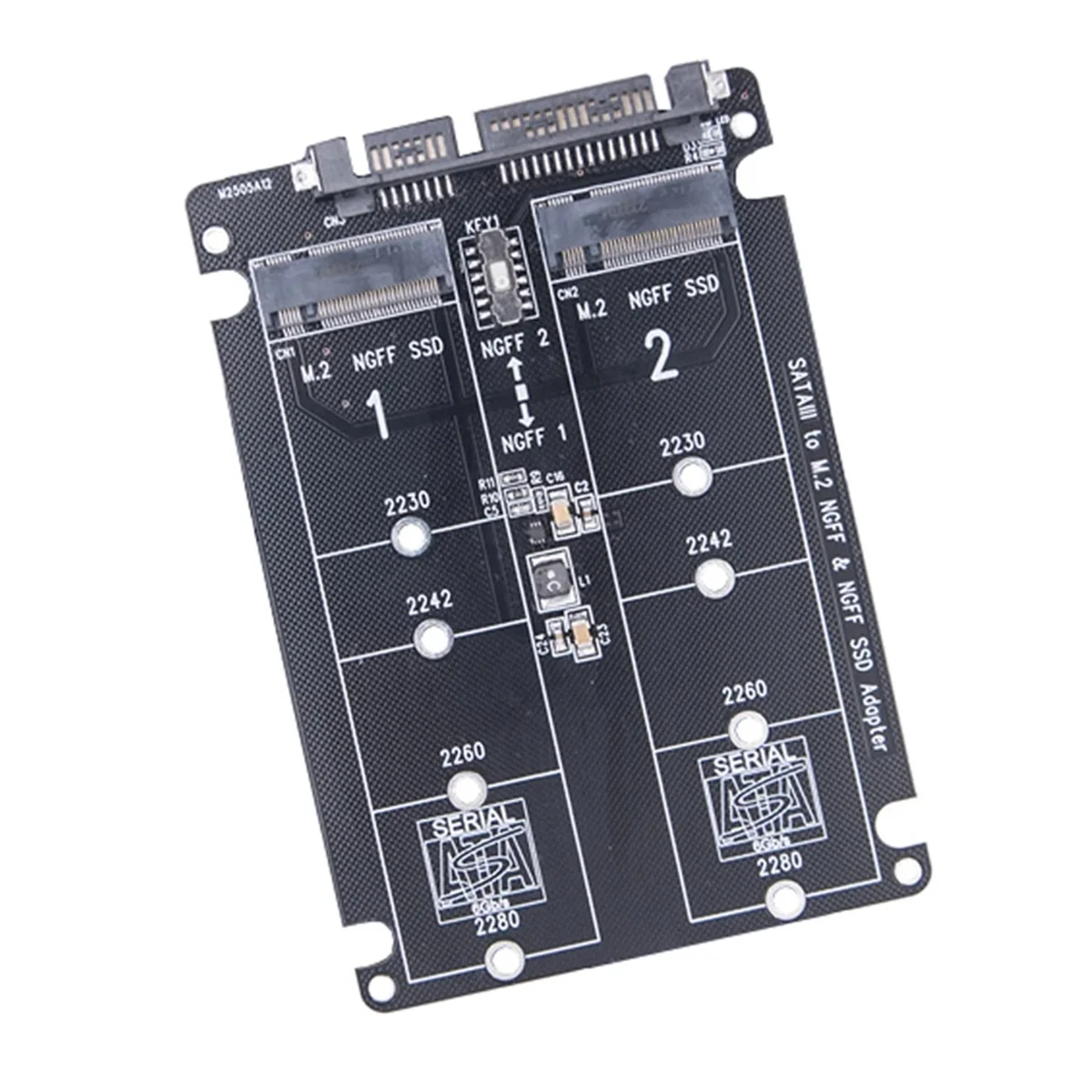 Dual NGFF to SATA Adapter 2 Port M.2 SATA SSD B Key to SATA3.0 6Gbps Converter for 2230 2242 2260 2280 M2 SSD for PCJAS