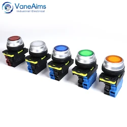 30mm LA36M LED Light Switch On Off 12v 220v Momentary Self Reset Latching Plastic Electrical Push Button Switch Circuit Control