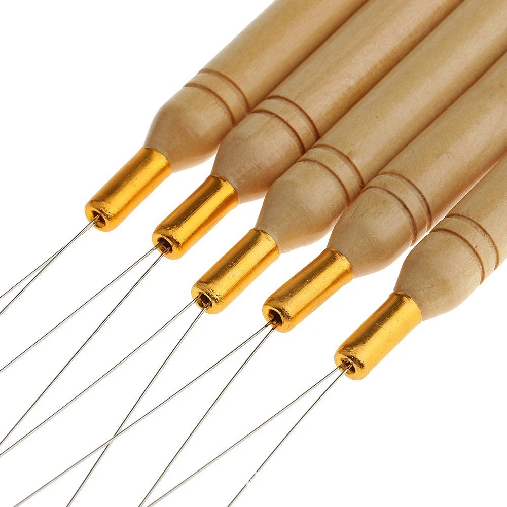 Weave Loop Micro Rings Links Beads Needle Threader Wire Pulling Hook For Hair Extensions Tools Needle Crochet Hook Loop