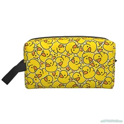 Sacs de rangement portables en forme de canard en caoutchouc pour femmes et filles, étuis à cosmétiques, trousse de maquillage Kawaii, grands sacs de voyage mignons, canard de dessin animé jaune