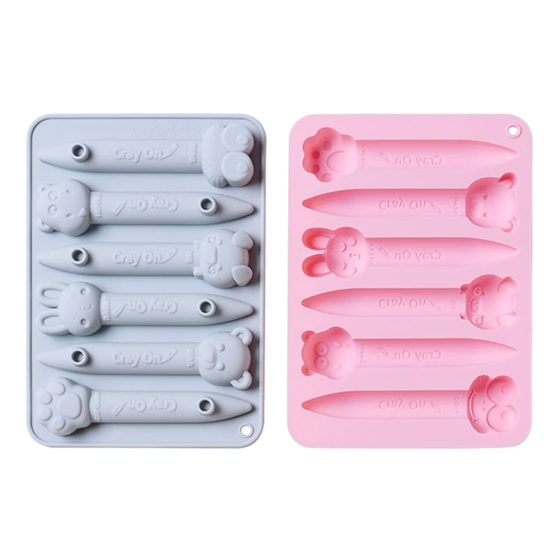 Animal Crayon Molds DIY Craft Molds Reusable Silicone Oven Fridge Safe for Kid Student DIY Art Crafts