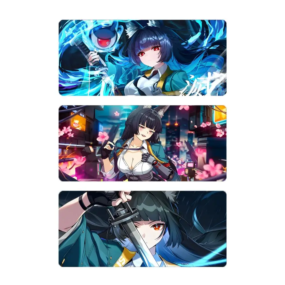 Cute Beautiful Game Zenless Zone Zero Hoshimi Miyabi Mouse Pad Large Gaming Mousepad with Stitched Edges Thickened Desk Mat PC