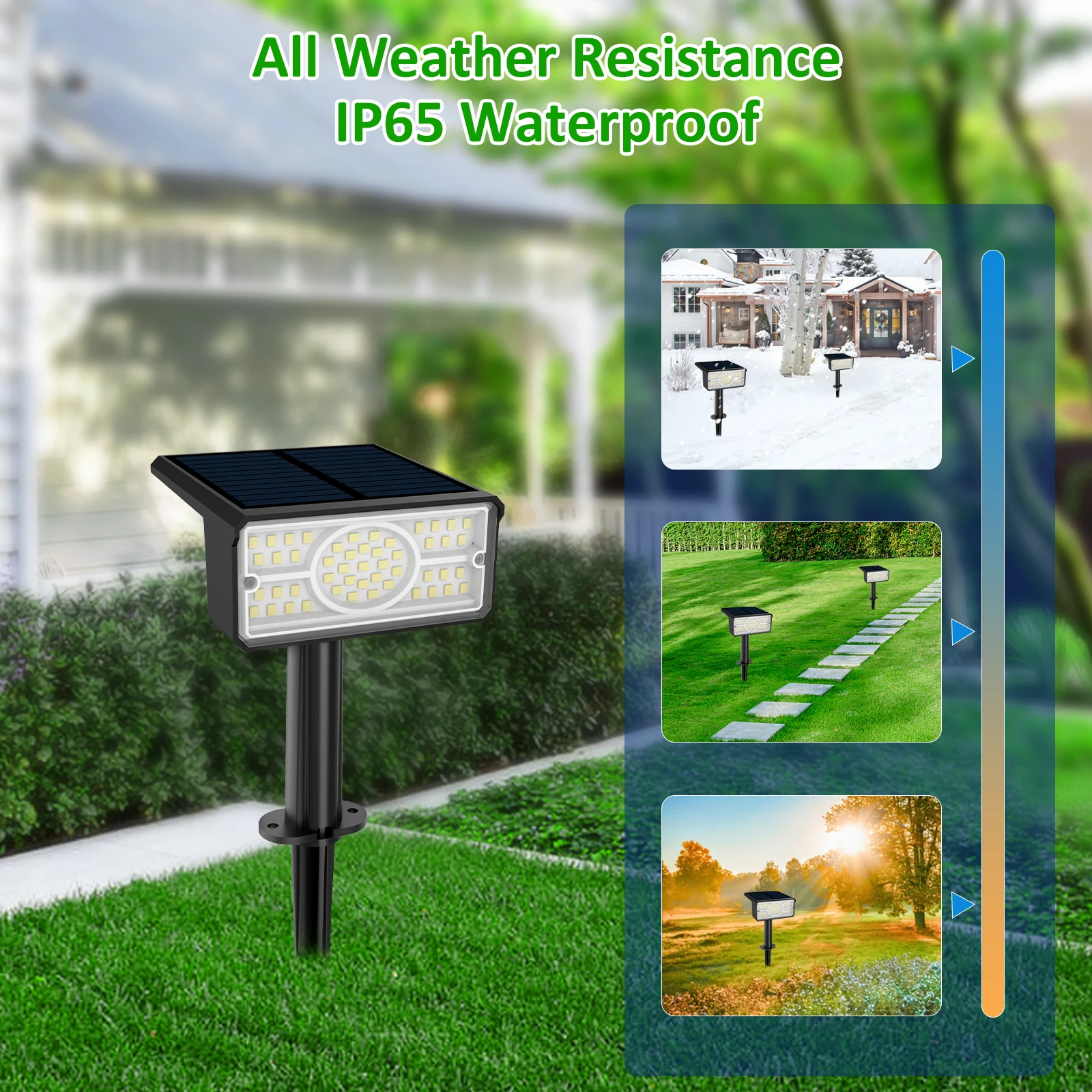 2pcs Solar Power Light Adjustable Light Temperature Solar Garden Light outdoor IP65 Solar Lamp Super Bright Solar Spotlight