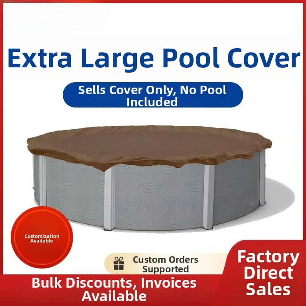 Black Round Pool Cover Storage For Pool Cover Breathable Cover Dustproof Pool Shield PE Fabric Material Reinforced Pull Rope