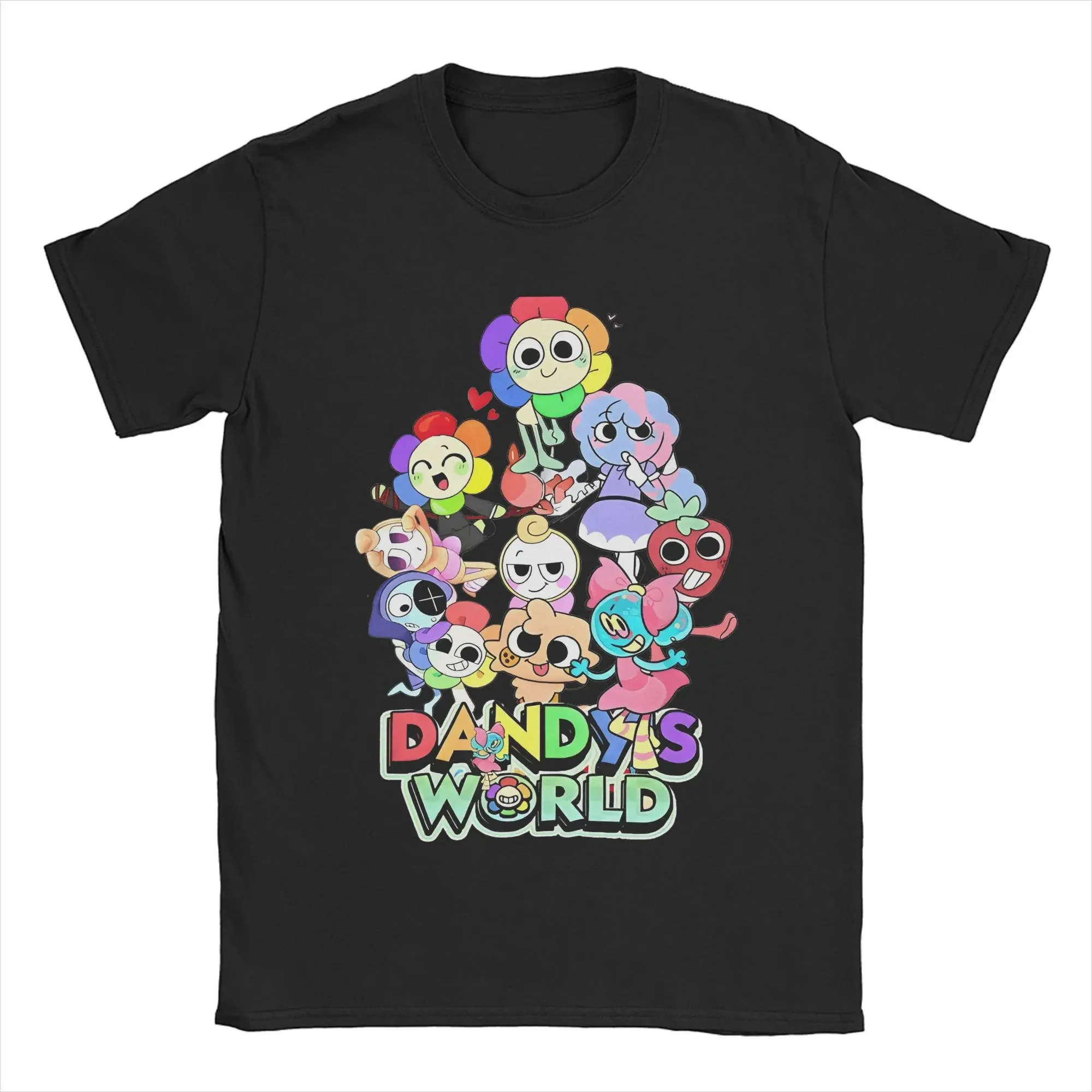 لطيف داندي العالم الجرافيك طباعة تي شيرت الرجال النساء لعبة القطن الخالص مضحك التعبير تي شيرت الملابس