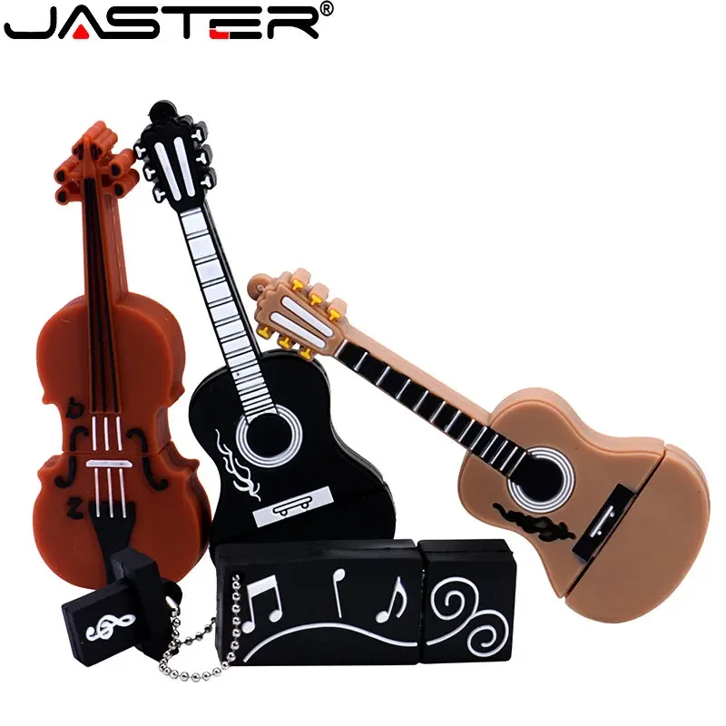 JASTER-Unidad Flash USB 2,0, Pen Drive de instrumentos musicales de 64GB, 32GB, 16GB, 8GB y 4GB, llavero gratis, Memory Stick, disco U para regalo de negocios