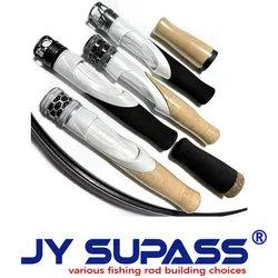 JY SUPASS GSS shiny white color reelseat fishing rod building  spinning reel seat eva handle set