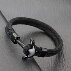 Fashion Men Nautical Anchor Bracelet 4mm Rope Outdoor Sailing Riding Leisure Accessories Gift For Him Multi-Color Optional Joias