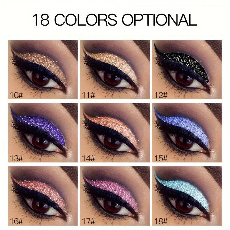 방수 쉬머 글리터 리퀴드 아이 섀도우-18 색, 단색 리퀴드 아이 메이크업, 여아용 완벽한 선물