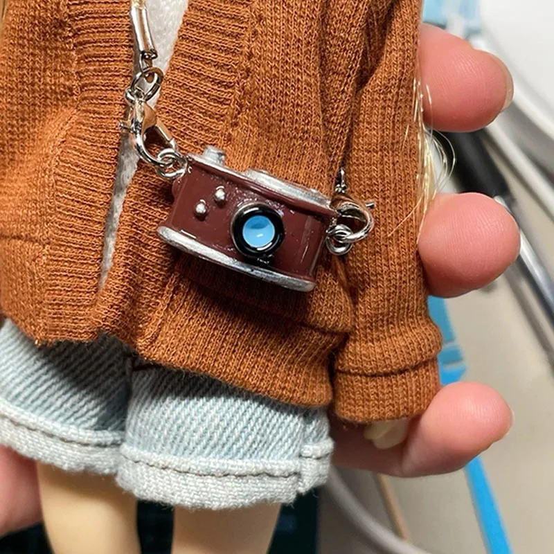 voor Labubu Poppenhuis Decoratie Accessoires Simulatie Camera Ornamenten, 3pc Poppenhuis Miniatuur SLR Retro Camera Mode Tas