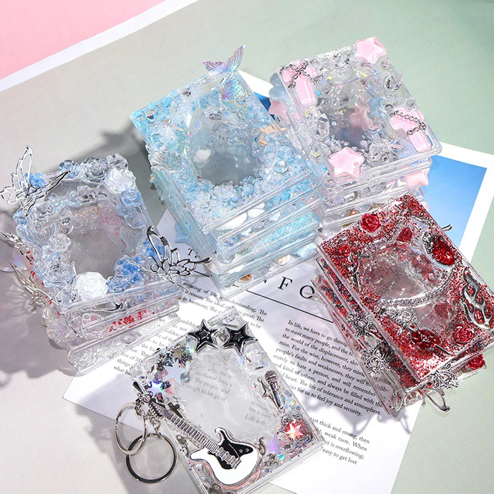 1Set Acrylic Card Brick Photo Holder Decorative Accessory Card Sleeve Handmade Materials Decoration Photocards Photo Frame Decor