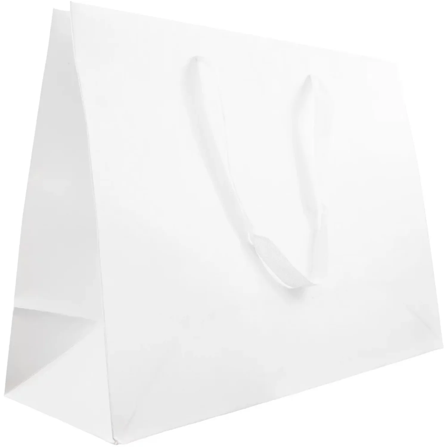 Matte Gift Bags, 16 x 12 x 6, White Kraft, 3/Pack, X, Large Horizontal