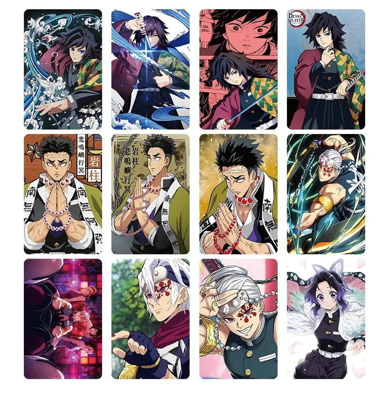 55pcs/set Anime Demon Slayer Blade Laser Bookmark Collection Foil Card Kamado Tanjiro Mannoji Honey Glass Kochou Shinobu