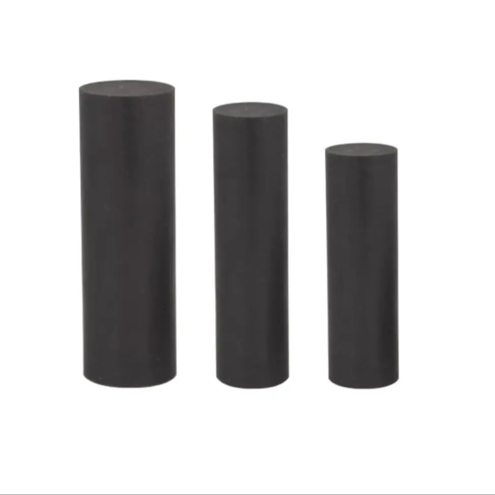 PA6 Pure Nylon Rods, Barra resistente ao desgaste para usinagem, Preto, Diâmetro 3mm a 300mm