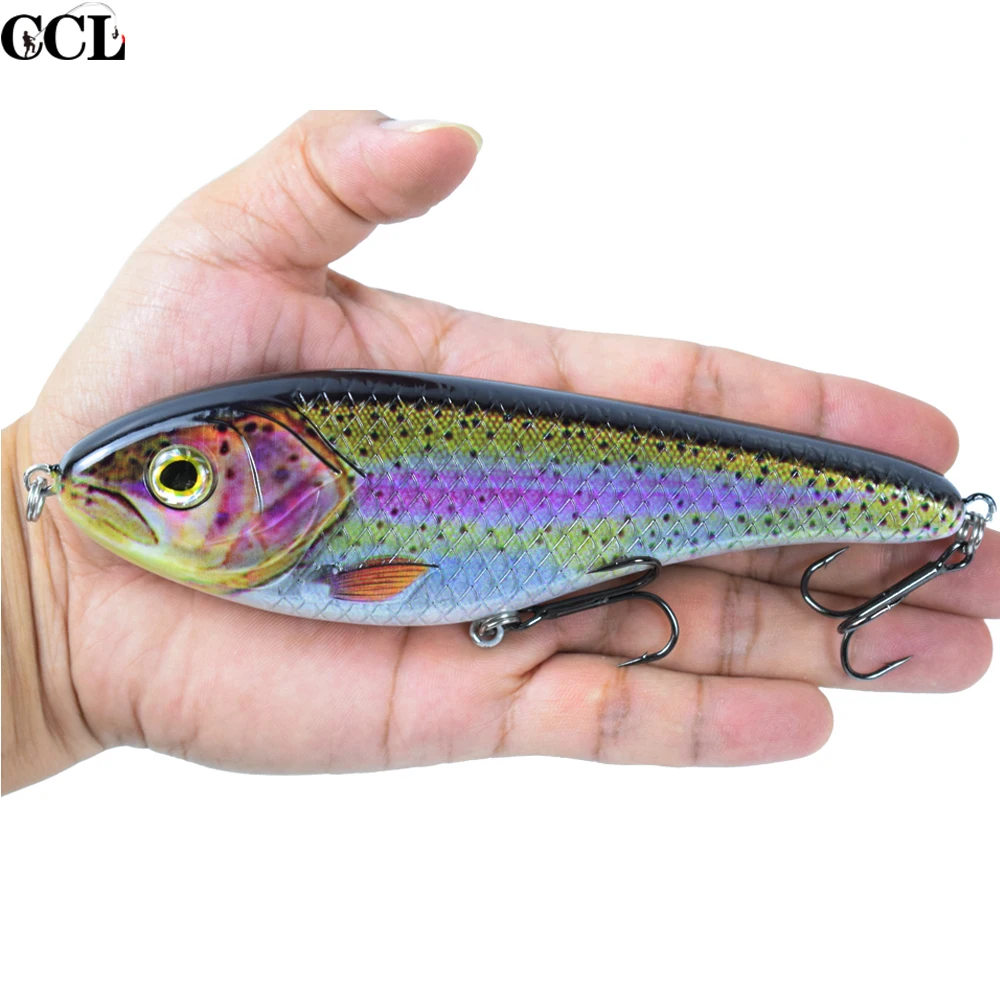 CCLTBA 15cm 81g Glider Jerkbait Wobblers for Big Game Fishing Pike Musky Fishing Lures Buster Artificial Bait