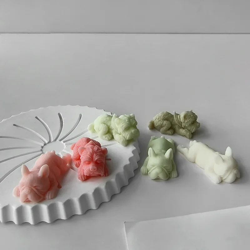 Welpenform zum Selbermachen, niedliches Tierformspiel; Silikonform für kleine Hunde, Duftkerze