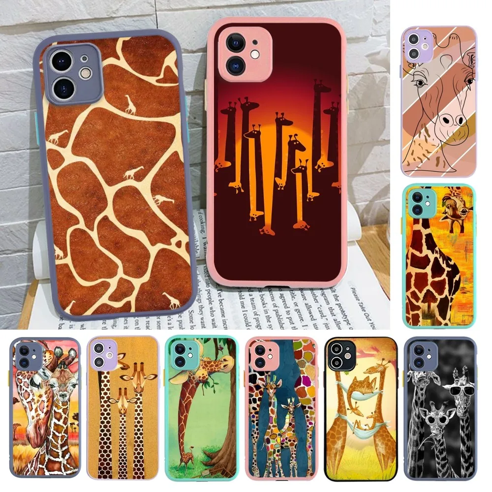 

Giraffe Anime Mousepad for iPhone 14 11 12 13 Mini Pro Max 8 7 Plus X XR XS MAX Translucent Matte Cover