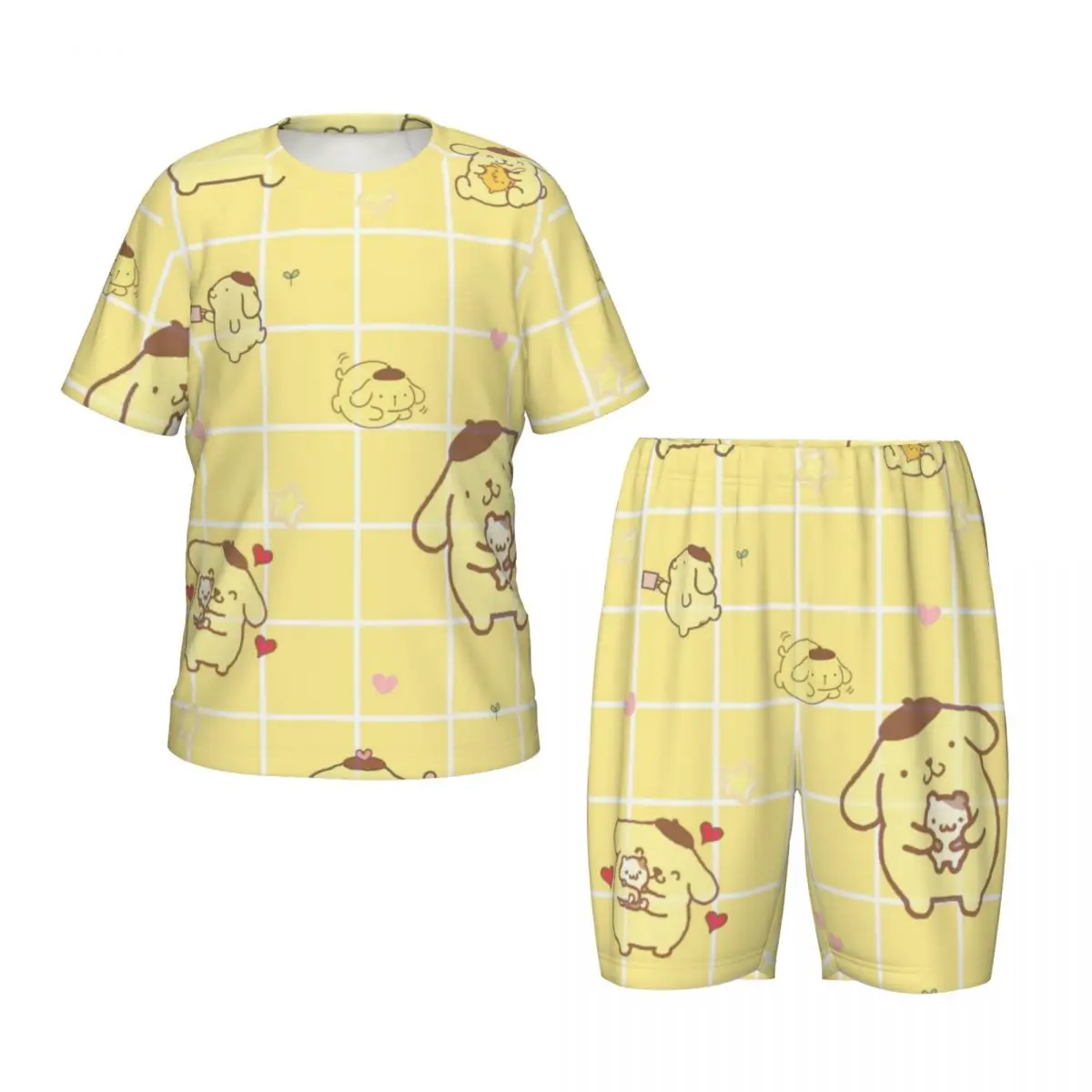 Sanrio Pompompurin New Summer Plus Size 4XL Pajamas Set for boys girls Nightwear