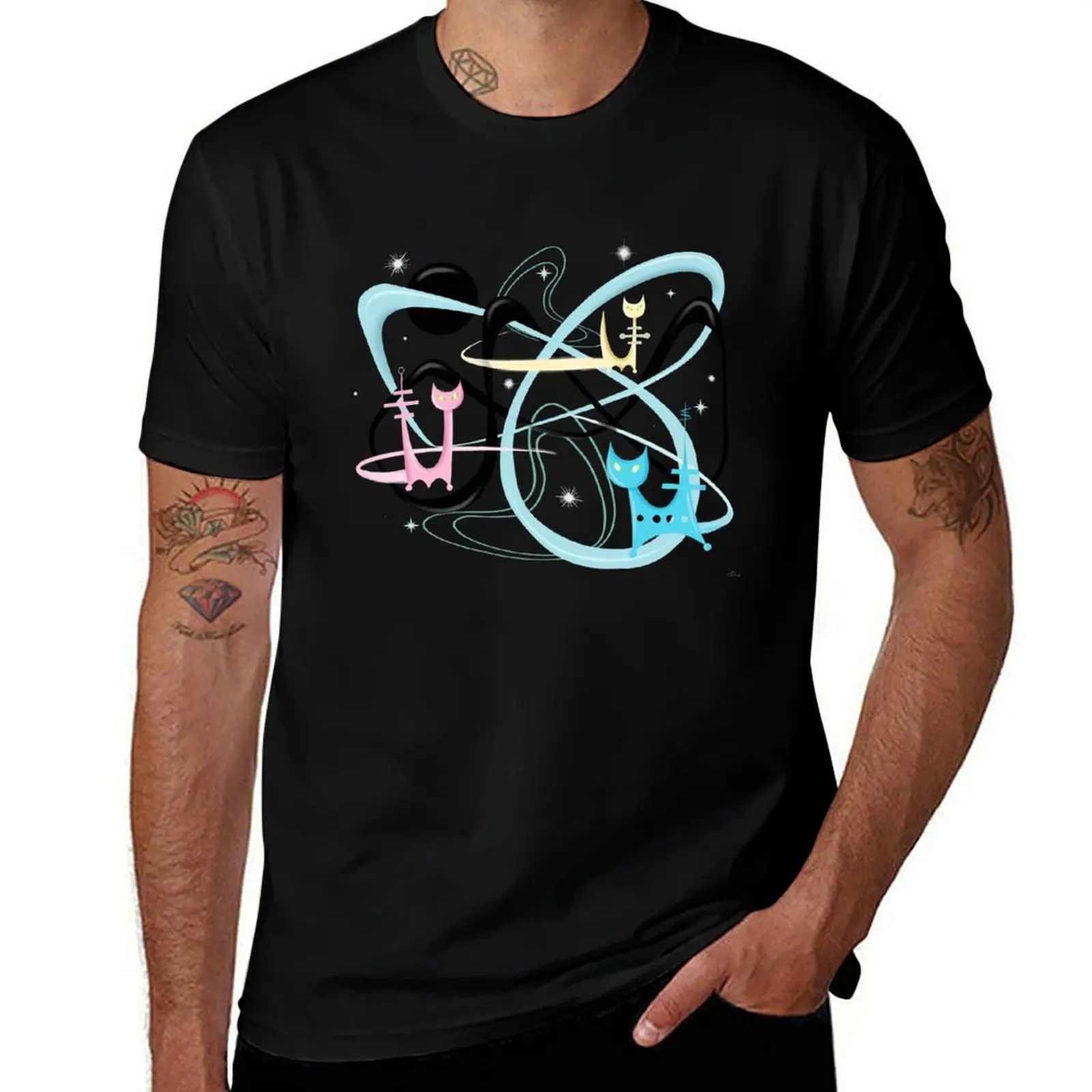 

man t Cats tshirt for t shirts T-Shirt shirts Atomic In man Space white Rocket cotton pack 100% T-Shirt